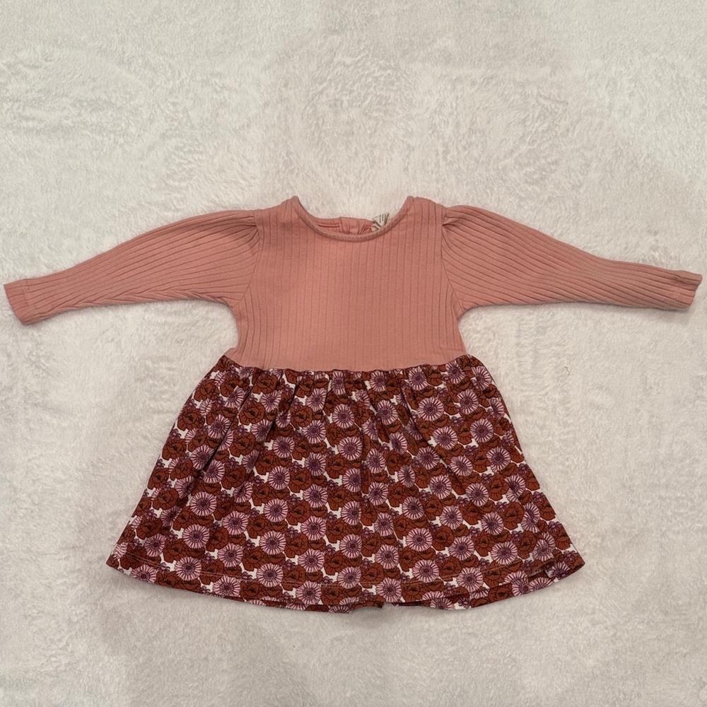Kate Quinn Pink Ribbed Top with Floral Skirt Dress
